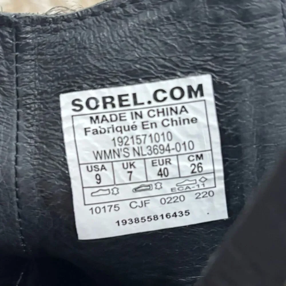 Sorel Women's Blake Leather Zip Block Heel Booties Black Size 9